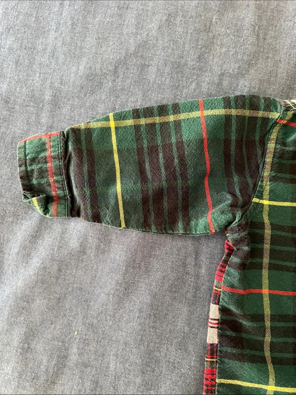Ralph Lauren Red and Green Plaid Mixed-Pattern Baby One-Piece
